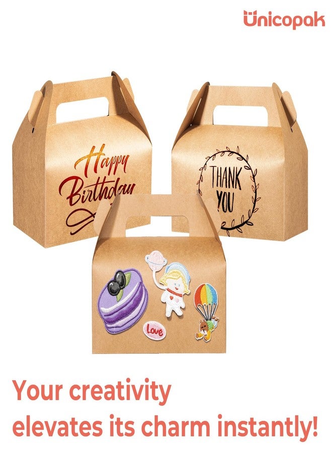 UnicoPak 10 Pack Brown Gable Treat Boxes Party Favor Boxes Goodie Gift Boxes for Snacks Cookie Candy Toys Birthday Party Wedding Holidays 6.5x3.5x4 Inches - Image 5